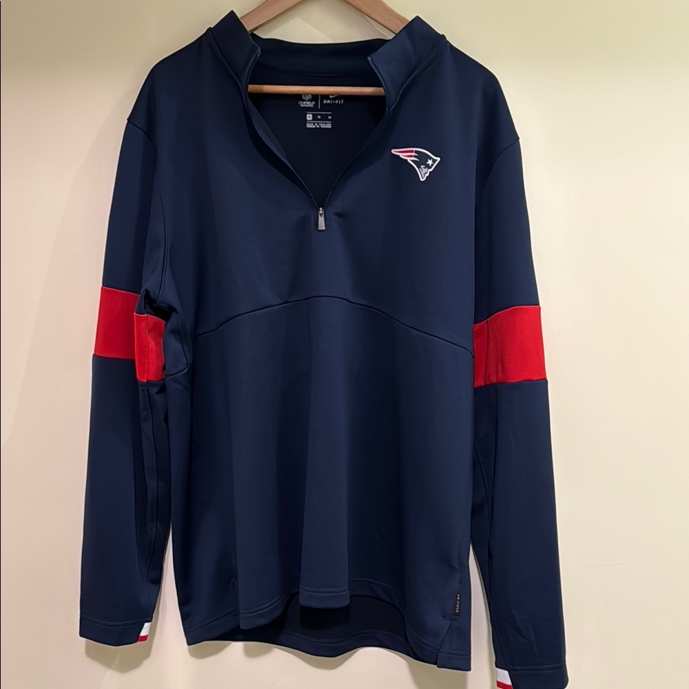 NFL- Patriots- Quarter Zip Dri-Fit Pull Over